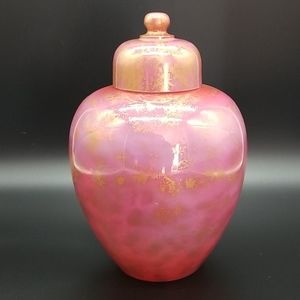 The Rainbow Art Glass Co. Vintage Hand Decorated Handpainted Ginger Jar